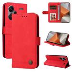 For Xiaomi Redmi Note13 Pro+ 5G Global Skin Feel Life Tree Metal Button Leather Phone Case(Red)