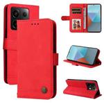 For Xiaomi Redmi Note13 Pro 5G Global Skin Feel Life Tree Metal Button Leather Phone Case(Red)