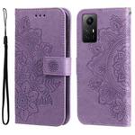 For Xiaomi Redmi Note 12S 4G 7-petal Flowers Embossing Leather Phone Case(Light Purple)