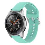 22mm Universal Silver Buckle Silicone Watch Band, Size:L(Mint Green)