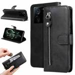 For Xiaomi 13T / Redmi K60 Ultra Calf Texture Zipper Leather Phone Case(Black)