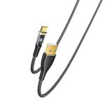 YESIDO CA104 3A USB to Type-C Transparent Charging Data Cable, Length:1.2m(Black)