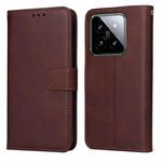 For Xiaomi 14 Classic Calf Texture Flip Leather Phone Case(Brown)