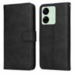 For Xiaomi Redmi 13C 4G Classic Calf Texture Flip Leather Phone Case(Black)