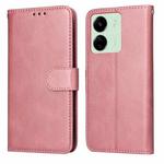 For Xiaomi Redmi 13C 4G Classic Calf Texture Flip Leather Phone Case(Rose Gold)