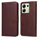 For Xiaomi Redmi Note13 4G Classic Calf Texture Flip Leather Phone Case(Brown)