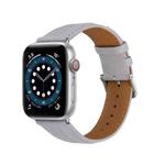 Embossed Line Genuine Leather Watch Band For Apple Watch Ultra 49mm(Lavender Purple)