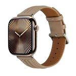 Embossed Line Genuine Leather Watch Band For Apple Watch Series 10 42mm(Milky Brown)