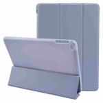 For iPad 9.7 2018 & 2017 / Air / Air2 GEBEI 3-folding Holder Shockproof Flip Leather Tablet Case(Light Purple)