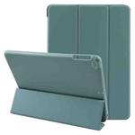 For iPad 9.7 2018 & 2017 / Air / Air2 GEBEI 3-folding Holder Shockproof Flip Leather Tablet Case(Dark Green)