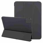 For iPad Pro 11 2024 GEBEI 3-folding Holder Shockproof Flip Leather Tablet Case(Black)