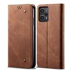For Xiaomi Redmi Note 12 Turbo / Poco F5 Denim Texture Casual Style Flip Leather Phone Case(Brown)
