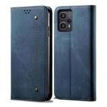 For Xiaomi Redmi Note 12 Turbo / Poco F5 Denim Texture Casual Style Flip Leather Phone Case(Blue)