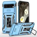 For Google Pixel 8 Pro Armor PC + TPU Camera Shield Phone Case(Light Blue)