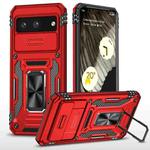 For Google Pixel 8 Armor PC + TPU Camera Shield Phone Case(Red)