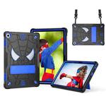 For Lenovo Tab M10 3rd Gen Spider Texture Silicone Hybrid PC Tablet Case with Shoulder Strap(Black + Blue)