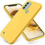 For Nokia C31 Pure Color Liquid Silicone Shockproof Phone Case(Yellow)