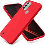 For Nokia C31 Pure Color Liquid Silicone Shockproof Phone Case(Red)