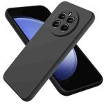 For Realme 12+ Pure Color Liquid Silicone Shockproof Phone Case(Black)