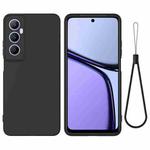 For Realme C65 4G Pure Color Liquid Silicone Shockproof Phone Case(Black)