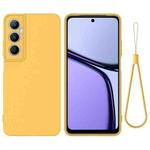 For Realme C65 4G Pure Color Liquid Silicone Shockproof Phone Case(Yellow)