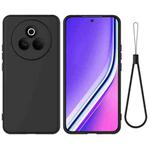 For Realme P3 Pro Pure Color Liquid Silicone Shockproof Phone Case(Black)