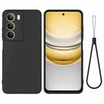 For Realm V70 / V70s 5G Pure Color Liquid Silicone Shockproof Phone Case(Black)