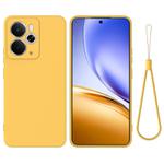 For Realme 14 / 14T 5G Pure Color Liquid Silicone Shockproof Phone Case(Yellow)
