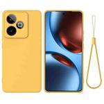 For Realme GT 7 / GT 7T 5G Solid Color Liquid Silicone Dropproof Full Coverage Phone Case(Yellow)
