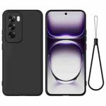 For OPPO Reno12 5G Global Pure Color Liquid Silicone Shockproof Phone Case(Black)