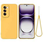 For OPPO Reno12 Pro 5G Global Pure Color Liquid Silicone Shockproof Phone Case(Yellow)