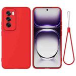 For OPPO Reno12 Pro 5G Global Pure Color Liquid Silicone Shockproof Phone Case(Red)