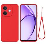 For OPPO A3x Pure Color Liquid Silicone Shockproof Phone Case(Red)