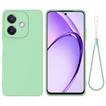 For OPPO A3x Pure Color Liquid Silicone Shockproof Phone Case(Green)