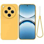 For OPPO Find X8 Pro Pure Color Liquid Silicone Shockproof Phone Case(Yellow)