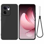 For OPPO Reno13 F 4G / 5G Pure Color Liquid Silicone Shockproof Phone Case(Black)