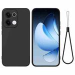 For OPPO Reno13 5G Global Pure Color Liquid Silicone Shockproof Phone Case(Black)