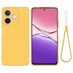 For OPPO A5 Pro 4G Pure Color Liquid Silicone Shockproof Phone Case(Yellow)