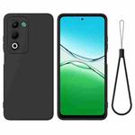 For OPPO A5 4G / 5G Global Solid Color Liquid Silicone Dropproof Full Coverage Phone Case(Black)
