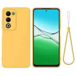 For OPPO A5 4G / 5G Global Solid Color Liquid Silicone Dropproof Full Coverage Phone Case(Yellow)