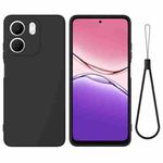 For OPPO A5x 4G / 5G Solid Color Liquid Silicone Dropproof Full Coverage Phone Case(Black)