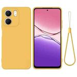 For OPPO A5x 4G / 5G Solid Color Liquid Silicone Dropproof Full Coverage Phone Case(Yellow)
