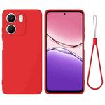 For OPPO A5x 4G / 5G Solid Color Liquid Silicone Dropproof Full Coverage Phone Case(Red)