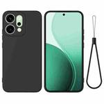 For OPPO Reno14 5G Global Solid Color Liquid Silicone Dropproof Full Coverage Phone Case(Black)