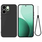 For OPPO Reno14 F 5G Solid Color Liquid Silicone Dropproof Full Coverage Phone Case(Black)