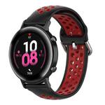 20mm Universal Sports Two Colors Silicone Replacement Strap Watchband(Black Red)