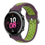 20mm Universal Sports Two Colors Silicone Replacement Strap Watchband(Purple Lime)