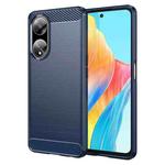 For OPPO A1 5G Brushed Texture Carbon Fiber TPU Phone Case(Blue)