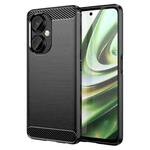 For OPPO K11X Brushed Texture Carbon Fiber TPU Phone Case(Black)