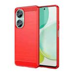 For Huawei nova 11i Brushed Texture Carbon Fiber TPU Phone Case(Red)